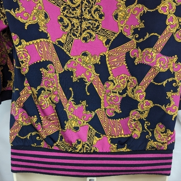 Ellen Tracy Baroque Jacquard Print Boat Neck Top Sz XS - Picture 9 of 13